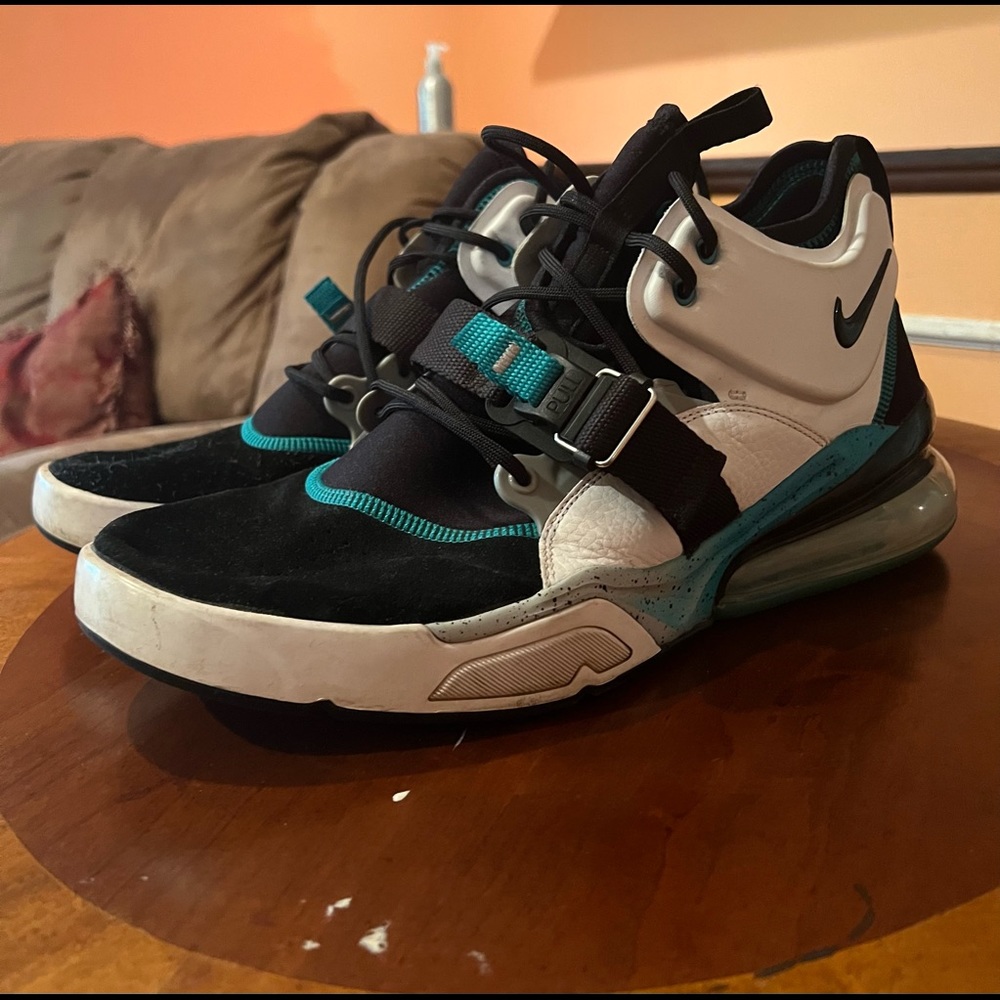 Nike Mens Air Force 270 Command Force Black White Teal Size 13